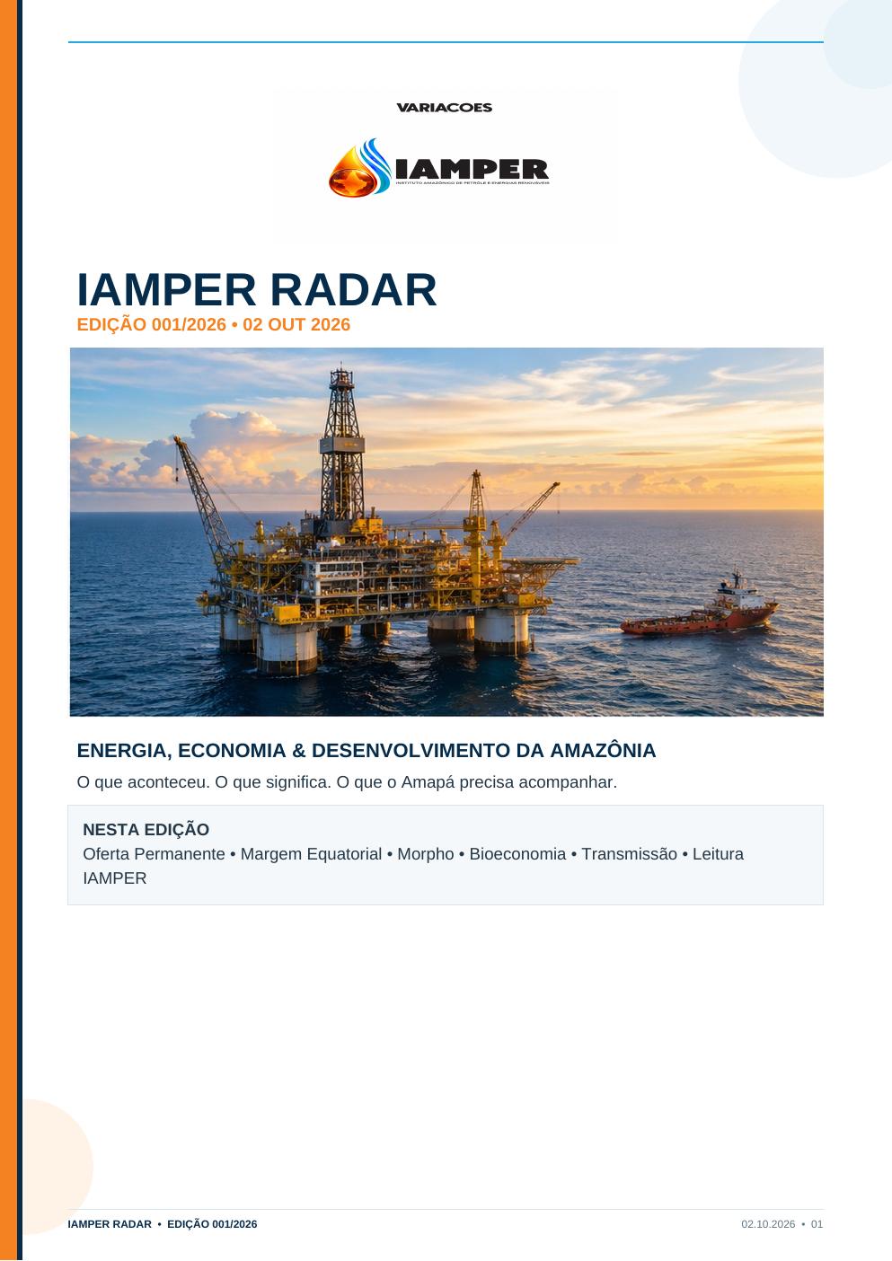 Capa do IAMPER RADAR, edição 001/2026